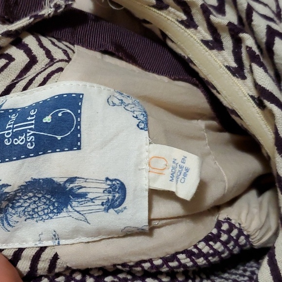 Anthropologie dress Tribal print Strapless Side pockets size 10 - Picture 5 of 5